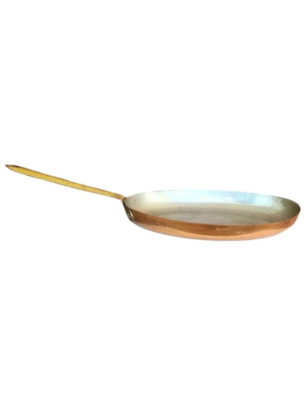 Vintage Oval Copper FISH Saute Pan 3 Rivet Brass Handle Made in Portugal